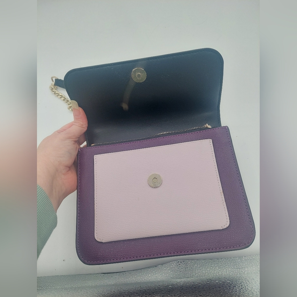 Kate Spade Remi Flap Chain Crossbody Colorblock Ripe Plum - Picture 7 of 10